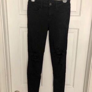 AE Ripped Black Stretch Jeans